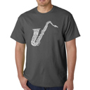 Gray Small Mens Word Art T-shirt - Sax