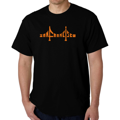 Mens Word Art T-shirt - San Francisco Bridge