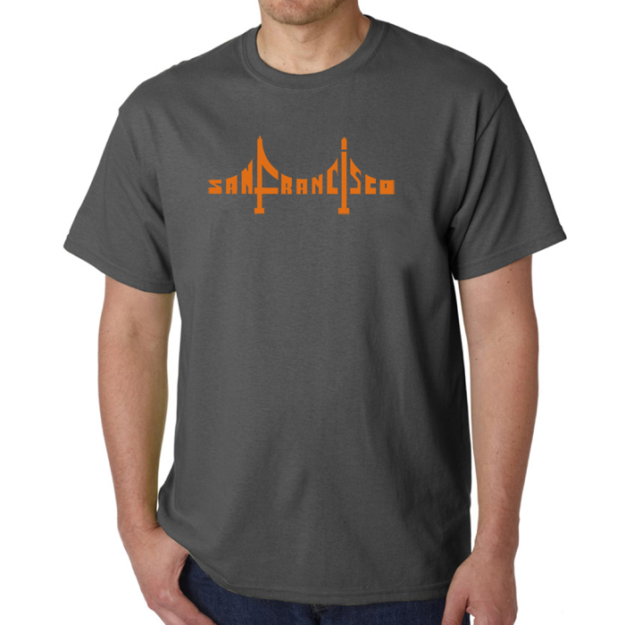 Mens Word Art T-shirt - San Francisco Bridge