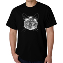 Black Large Mens Word Art T-shirt - Siamese Cat