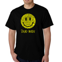 Black Small Mens Word Art T-shirt - Dead Inside Smile