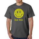 Gray Large Mens Word Art T-shirt - Dead Inside Smile