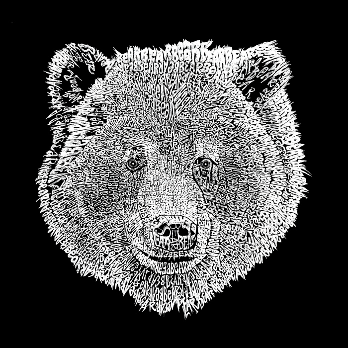 Mens Word Art T-shirt - Bear Face