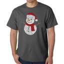 Gray Medium Christmas Snowman - Mens Word Art T-Shirt