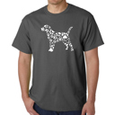 Gray Medium Mens Word Art T-shirt - Dog Paw Prints