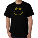 Black XXL Mens Word Art T-shirt - Rockstar Smiley