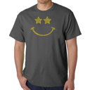 Gray Large Mens Word Art T-shirt - Rockstar Smiley