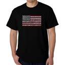  Mens Word Art T-shirt - 50 States USA Flag