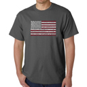 Gray XXXXL Mens Word Art T-shirt - 50 States USA Flag