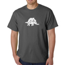 Gray Medium Mens Word Art T-shirt - STEGOSAURUS
