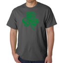 Gray Medium Mens Word Art T-shirt - St. Patrick's Day Shamrock