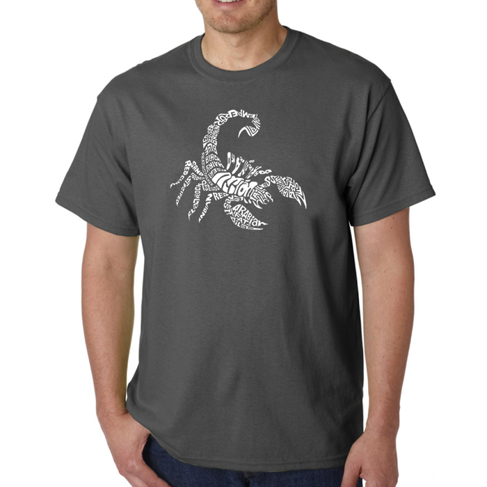 Mens Word Art T-shirt - Types of Scorpions