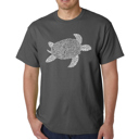 Gray XL Mens Word Art T-shirt - Turtle