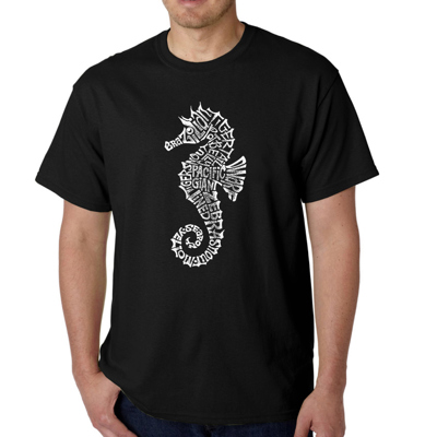 Mens Word Art T-shirt - Types of Seahorse