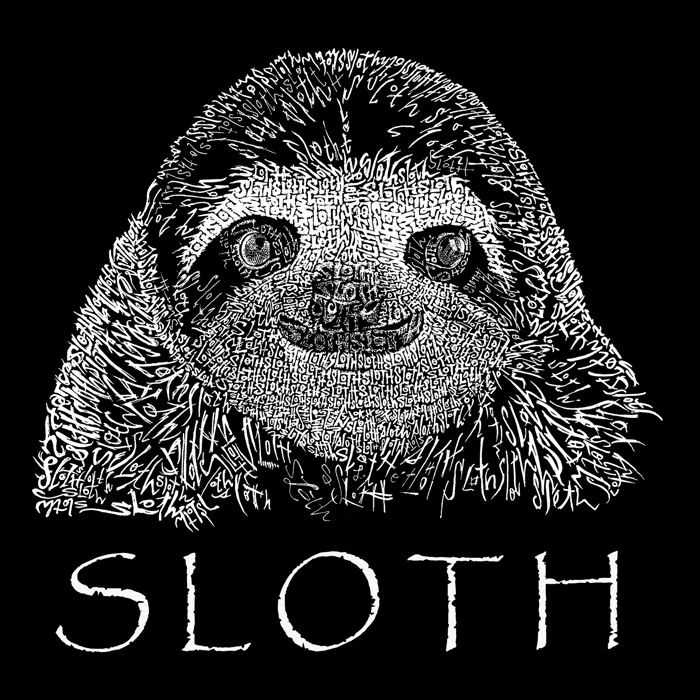 Mens Word Art T-shirt - Sloth