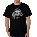 Black Large Mens Word Art T-shirt - Sloth