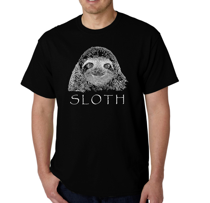 Mens Word Art T-shirt - Sloth