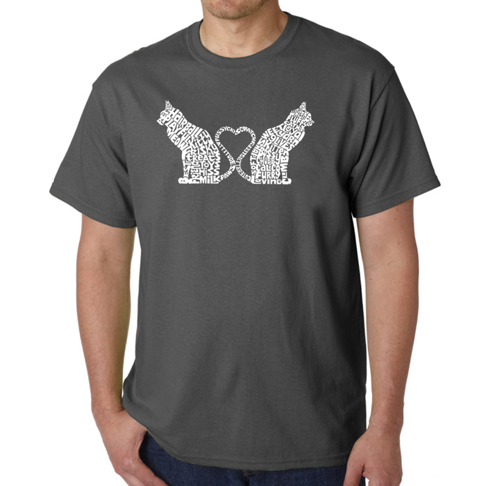 Cat Tail Hearts - Mens Word Art T-Shirt