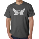 Gray Large Cat Tail Hearts - Mens Word Art T-Shirt