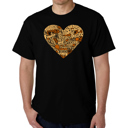 Black Small Thanksgiving Heart - Mens Word Art T-Shirt