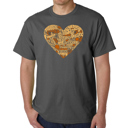 Gray XXXL Thanksgiving Heart - Mens Word Art T-Shirt