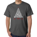 Gray XXXL Paw Christmas Tree - Mens Word Art T-Shirt