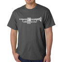 Gray XL Mens Word Art T-shirt - Trumpet