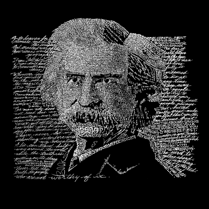 Mens Word Art T-shirt - Mark Twain