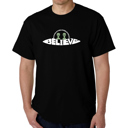 Black XXXL Believe UFO - Mens Word Art T-Shirt