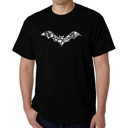 Black XXL Bat Pics - Mens Word Art T-Shirt