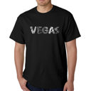 Black Medium Mens Word Art T-shirt - VEGAS