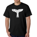 Black Large Mens Word Art T-shirt - SAVE THE WHALES