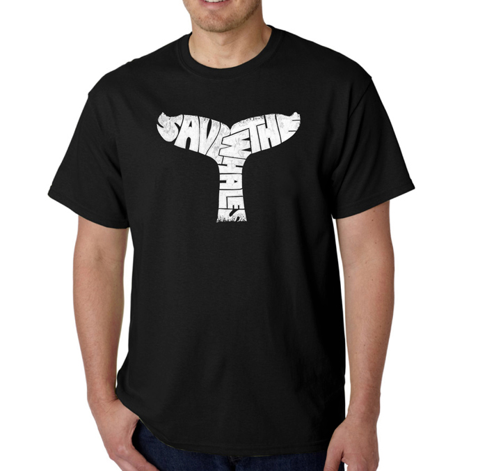 Mens Word Art T-shirt - SAVE THE WHALES