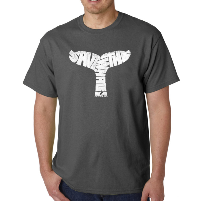 Mens Word Art T-shirt - SAVE THE WHALES
