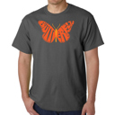 Gray Small Butterfly - Mens Word Art T-Shirt