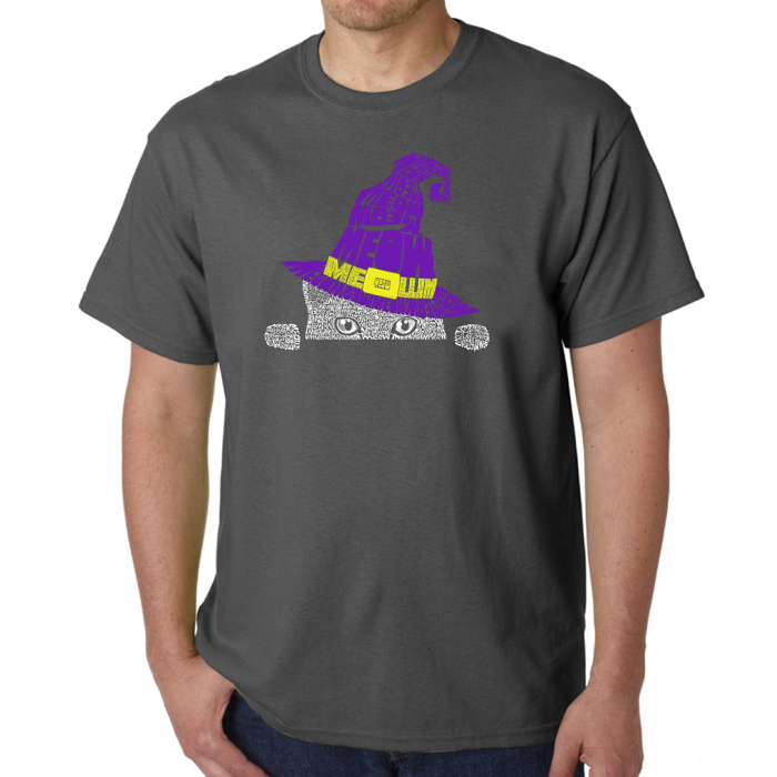 Peeking Witch Cat - Mens Word Art T-Shirt
