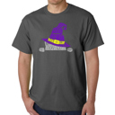 Gray XXXXL Peeking Witch Cat - Mens Word Art T-Shirt
