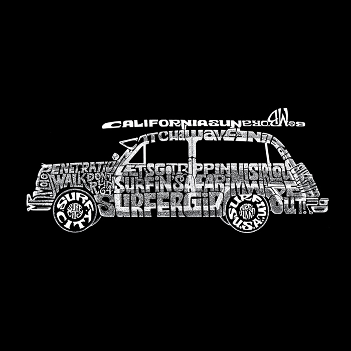 Mens Word Art T-shirt - Woody - Classic Surf Songs