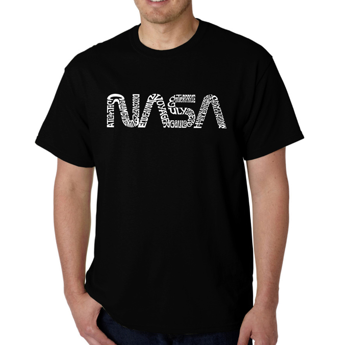 Mens Word Art T-shirt - Worm Nasa