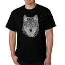  Mens Word Art T-shirt - Wolf