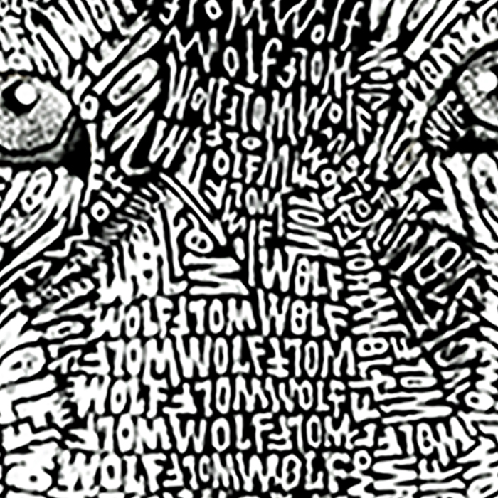 Mens Word Art T-shirt - Wolf