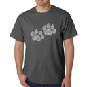 Gray XXXL Mens Word Art T-shirt - Woof Paw Prints
