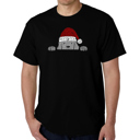 Black Small Christmas Peeking Dog - Mens Word Art T-Shirt