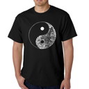 Black XXL Mens Word Art T-shirt - YIN YANG