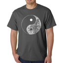 Gray Small Mens Word Art T-shirt - YIN YANG