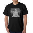 Black XL Mens Word Art T-shirt - Zen Buddha