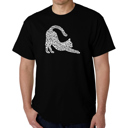  Stretching Cat - Mens Word Art T-Shirt