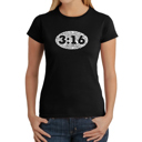 Black XL Women's Word Art T-Shirt - John 3:16