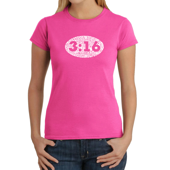 Women's Word Art T-Shirt - John 3:16
