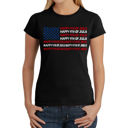 Black X-Small Happy 4th of July - Women's Word Art T-Shirt